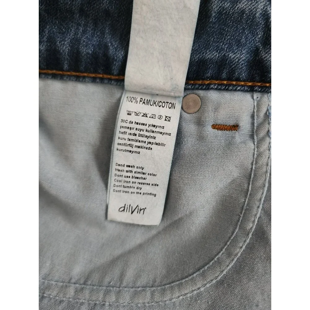 Dilvin Jeans Women's MAVI Blue Denim Patchwork Distressed Skirt Size US 06/EU-38 - Picture 8 of 12